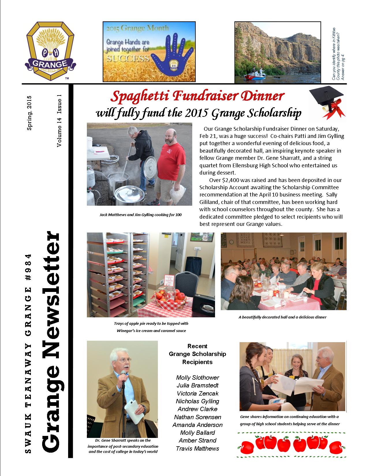 Read more about the article Newsletter – Spring 2015 – Vol. 14 Issue 1