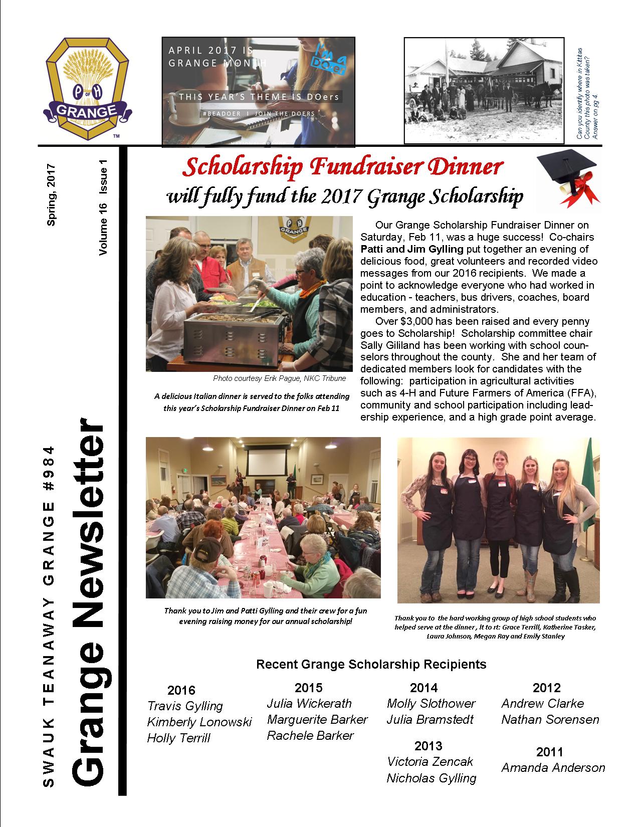 Read more about the article Newsletter – Spring 2017 – Vol. 16 Issue 1