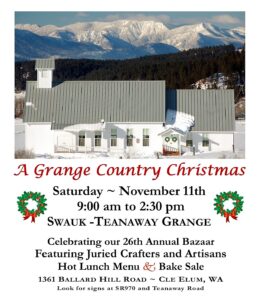 Grange Country Christmas Bazaar & Bake Sale 2023 @ Swauk-Teanaway Grange